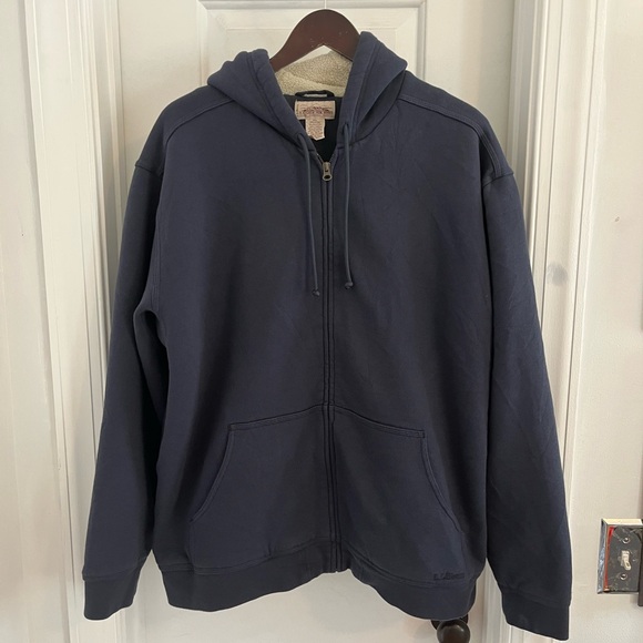 L.L. Bean Other - LL Bean × Katahdin Iron Works Sherpa-Lined Full Zip Hoodie Navy Sz XL‎